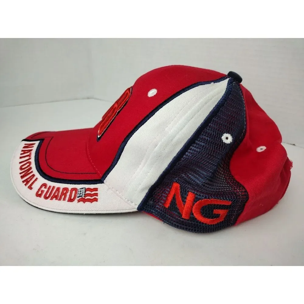 National Guard Dale Earnhardt Jr #88  Nascar Embroidered Hat Red Strapback Mesh
